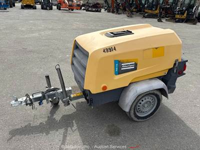 2018 Atlascopco XAS110 S/A 110 CFM Towable Air Compressor Kubota Diesel bidadoo