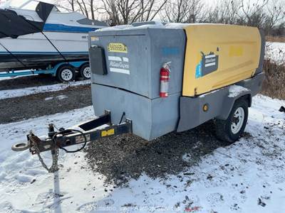2017 Atlas Copco XATS400 JD8 395 CFM Towable Air Compressor John Deere bidadoo