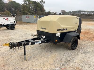 2023 Doosan C185WDO-T4F S/A 185 CFM Towable Air Compressor Trailer bidadoo