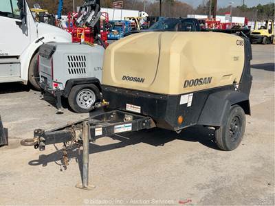 2023 Doosan C185WDO-T4F 185 CFM Towable Air Compressor Diesel 100 PSI bidadoo