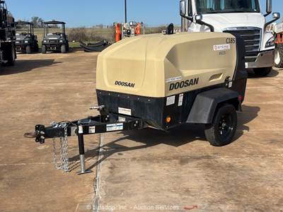 2023 Doosan C185WDO-T4F 185 CFM Towable Air Compressor 100 PSI Diesel bidadoo