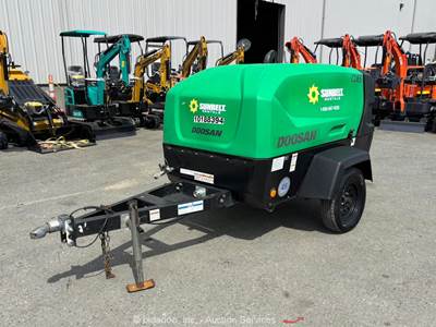 2019 Doosan C185WDO-T4F 185 CFM Towable Air Compressor Diesel Trailer bidadoo