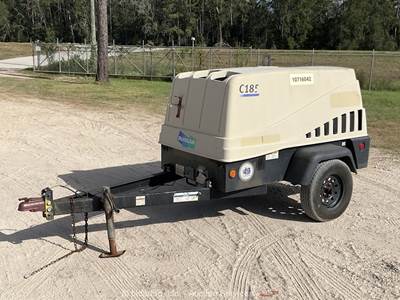 2018 Doosan C185WDZ-T4F 185 CFM Towable Air Compressor Trailer Deutz bidadoo