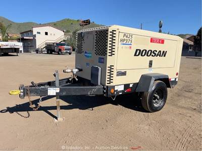 2017 Doosan P425/HP375WCU-T4F 425 CFM Towable Air Compressor Cummins bidadoo