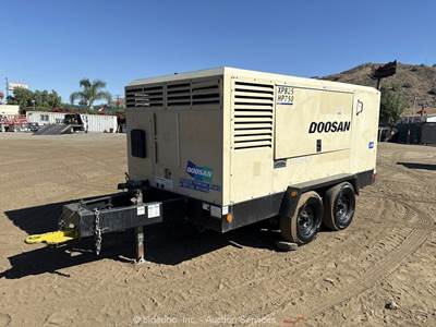 2019 Doosan XP825/HP750 825 CFM Towable Air Compressor Cummins Diesel bidadoo