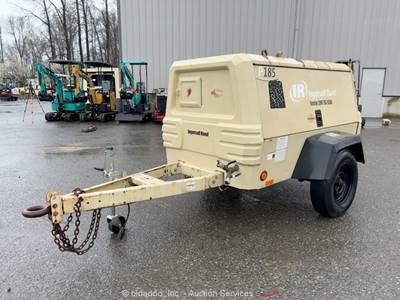 2007 Ingersoll Rand P185WJD S/A 185 CFM Towable Air Compressor Trailer bidadoo