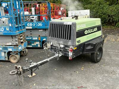 2018 Sullair 185DPQ 185 CFM S/A Towable Air Compressor Kubota Diesel bidadoo