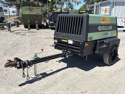 2022 Sullair 185DPQ-KU4F  185 CFM 125 PSI Towable Air Compressor Diesel bidadoo