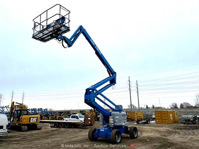 2012 Genie Z-60/34 60' 4WD Dual Fuel Articulating Boom Lift Man Aerial bidadoo