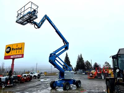 2013 Genie Z-60/34 60' 4WD Diesel Articulating Boom Lift Man Aerial Jib bidadoo