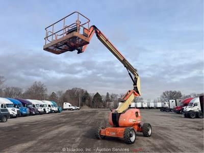 2014 JLG 600AJ  60' 4WD Duel Fuel Articulating Boom Lift Platform Aerial bidadoo