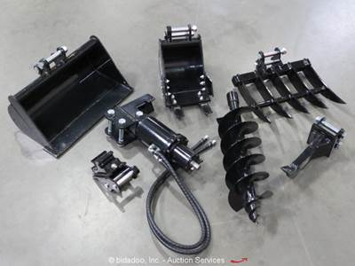 AGT 12EX-SET6 Mini Excavator Attachments Bucket Auger Rake Ripper bidadoo -New