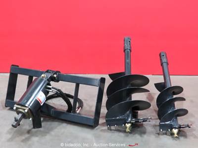 Wolverine Auger Earth Drill Hydraulic Skid Steer Attachment w/Bits bidadoo -New