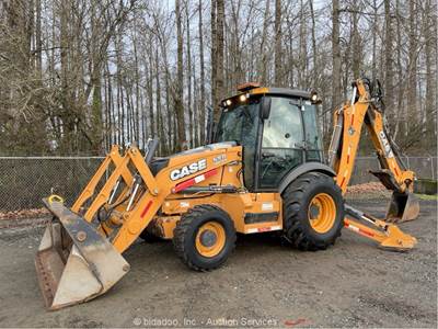 2015 Case 590 SUPER M 4WD Backhoe Loader Tractor Cab Extendahoe 4 in 1 bidadoo