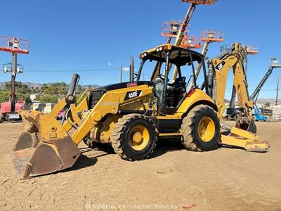 2015 Caterpillar 450F 4WD Backhoe Wheel Loader Tractor 4-in-1 AUX Hyd bidadoo