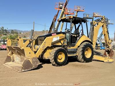 2015 Caterpillar 450F 4WD Backhoe Wheel Loader Tractor 4-in-1 Bucket bidadoo