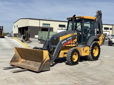 2018 John Deere 310SL 4WD E-Stick Backhoe Wheel Loader Forks Bucket Q/C bidadoo