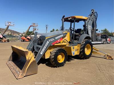 2016 John Deere 710L 4WD Backhoe Front Wheel Loader Tractor Aux Bucket bidadoo