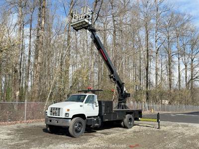 2001 Chevrolet C7500 57' Aerial Boom Bucket Flatbed Truck CAT 7.2L M/T bidadoo