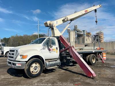 2011 Ford F-750 19 Ton 70' Terex Boom Truck Jib 20' Flatbed Cummins M/T bidadoo