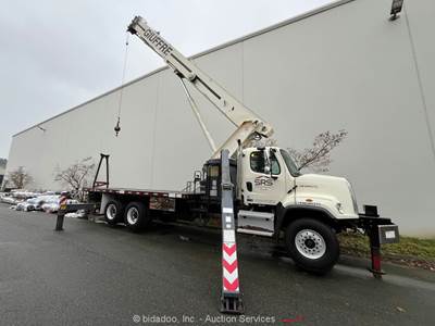 2015 Freightliner 108SD T/A 22' Flatbed 106' Crane Boom Truck Jib PTO bidadoo