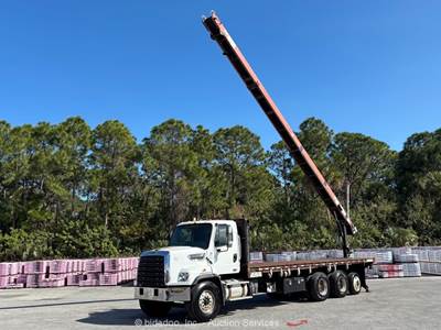2015 Freightliner 108SD Tri/A 40' Conveyor Flatbed Boom Truck Cummins bidadoo