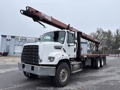 2015 Freightliner 108SD T/A 40' Conveyor Flatbed Boom Truck Cummins bidadoo