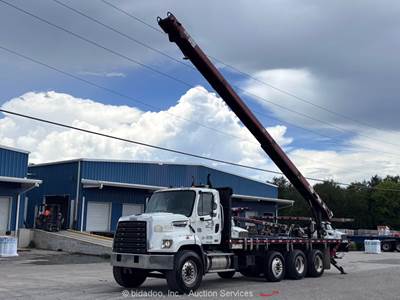2016 Freightliner 108SD Tri/A 28' Flatbed 40' Conveyor Boom Truck PTO bidadoo