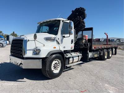 2017 FREIGHTLINER 114SD Tri/A Hiab 55' Knuckleboom Flatbed Truck Tractor bidadoo