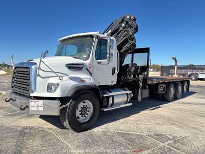 2014 Freightliner 114SD Flatbed Hiab Knuckleboom Crane Truck DD13 A/T bidadoo