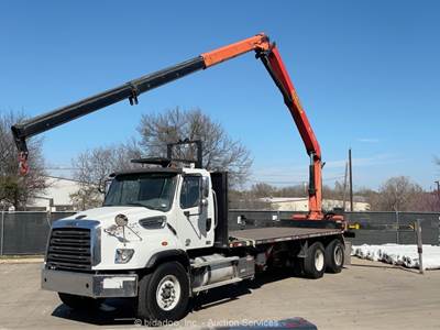 2015 Freightliner 114SD Palfinger PW 310 Boom Crane 24' Flatbed Truck bidadoo