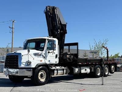 2016 FREIGHTLINER 114SD Knuckle Boom Crane 22' Flatbed Truck Detroit A/T bidadoo