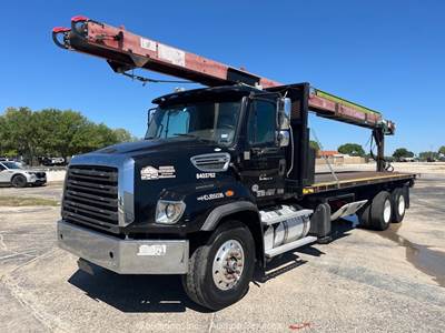2017 Freightliner 114SD 28' T/A Flatbed Conveyor Boom Truck A/T A/R bidadoo