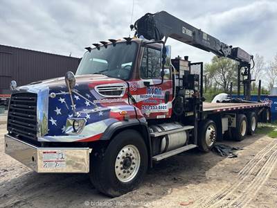 2015 Freightliner 114SD Quad/A Hiab Crane Boom Truck 24' Flatbed -Parts/Repair
