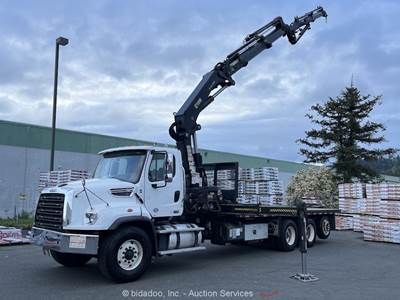2016 Freightliner 114SD Knuckle Boom Crane 22' Flatbed Truck Detroit A/T bidadoo