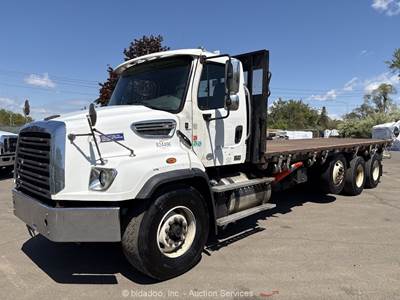 2015 Freightliner 114SD 25' Flatbed Delivery Truck Piggyback Tag Axle bidadoo