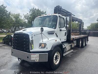 2015 Freightliner 114SD HIAB Knuckle Boom Crane Flatbed Truck Diesel bidadoo