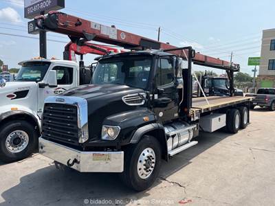 2016 Freightliner 114SD 26' T/A Flatbed Conveyor Boom Crane Truck A/T bidadoo