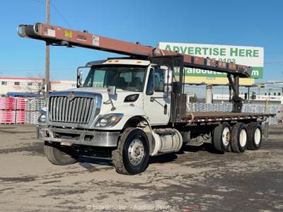 2018 International 7400 Tri/A 26' Flatbed Roofing Conveyor Truck Cummins bidadoo