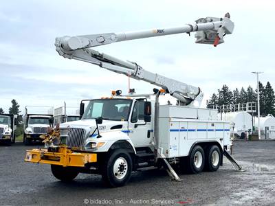 2005 International 7500 T/A 55' Altec Bucket Aerial Boom Truck PTO M/T bidadoo