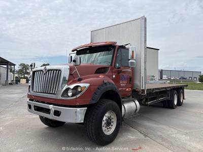 2012 International 7600 T/A 24 ft Flatbed Delivery Truck Diesel A/T A/R bidadoo