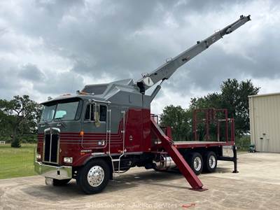 Kenworth K100E  17 Ton T/A National Crane 600C  Flatbed Cab Over Truck bidadoo
