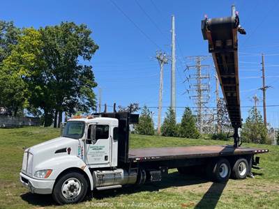 2017 Kenworth T-370 40' Conveyor 26' Flatbed Roofing Truck PTO A/T PX-9 bidadoo