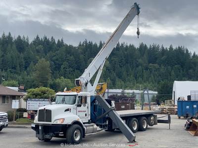 2014 Kenworth T4 100' Manitex Crane Hoist Picker Truck PTO Perkins M/T bidadoo