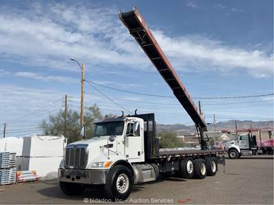 2019 Peterbilt 348 26' Flatbed Conveyor Boom Delivery Truck Tractor PTO bidadoo