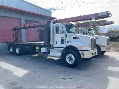 2019 Peterbilt 348 T/A 26' Flatbed Conveyor Boom Delivery Truck PTO bidadoo