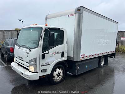 2015 Isuzu NPR S/A 15' Tilt Cab Box Utility Van Truck 6.0L Liftgate A/T bidadoo