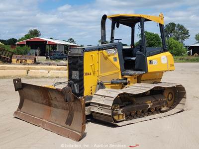 2014 John Deere 650K LGP Crawler Dozer Drawbar Tractor PAT 6-Way Blade bidadoo