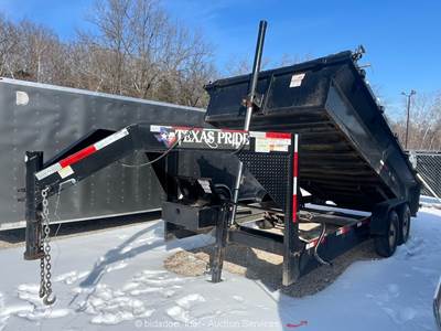 2021 Texas Pride DT716216KBP 16' T/A Gooseneck Hydraulic Dump Trailer bidadoo