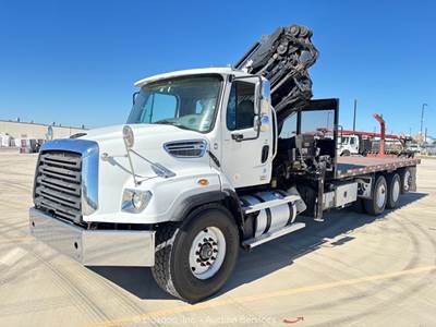 2016 Freightliner 114SD HIAB Knuckleboom Crane Flatbed Truck DD13 A/T bidadoo